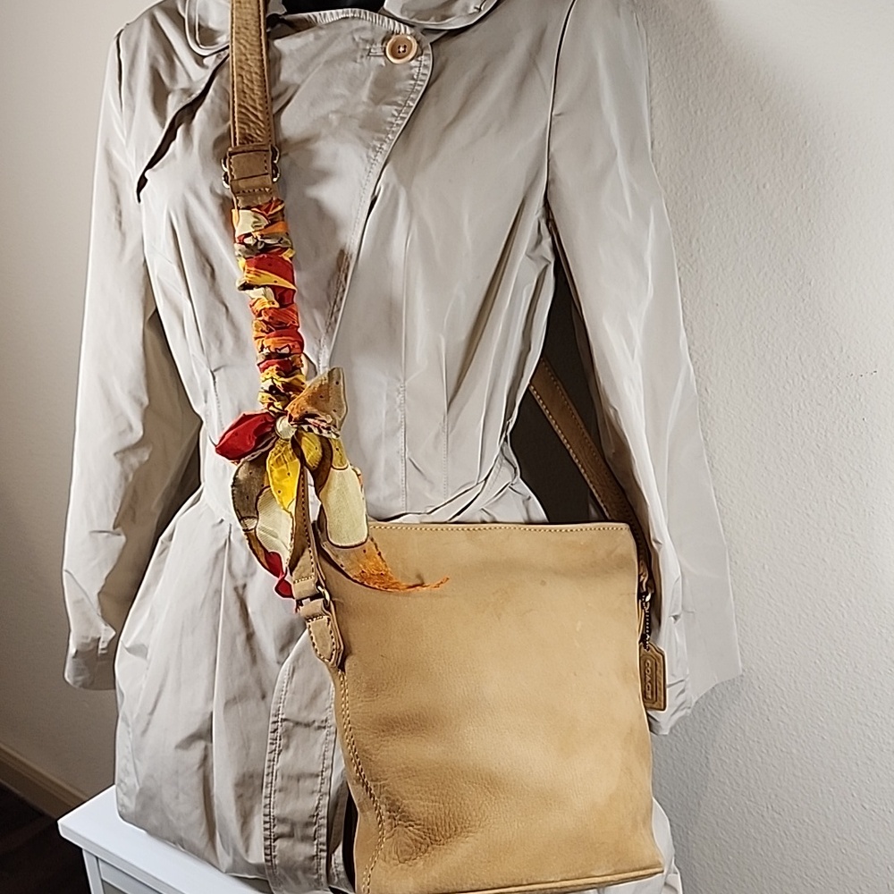 Vintage Coach Small Bucket Zip In Nubuc #4933